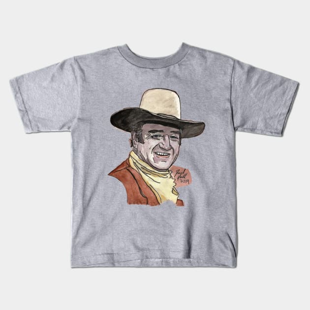 John Wayne Kids T-Shirt by BladeAvenger